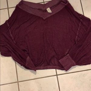We the free very light knit sweater, maroon large